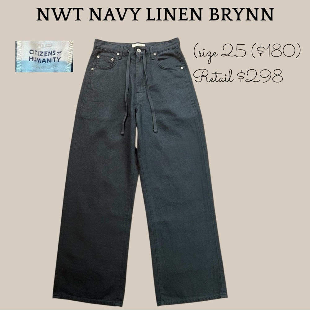 Citizens Of Humanity Navy Brynn Linen Pants